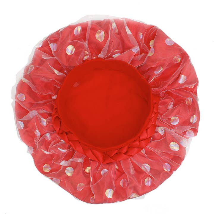Bonnet Red Satin Wide Edge Double Layer Women for wholesale on Faire
