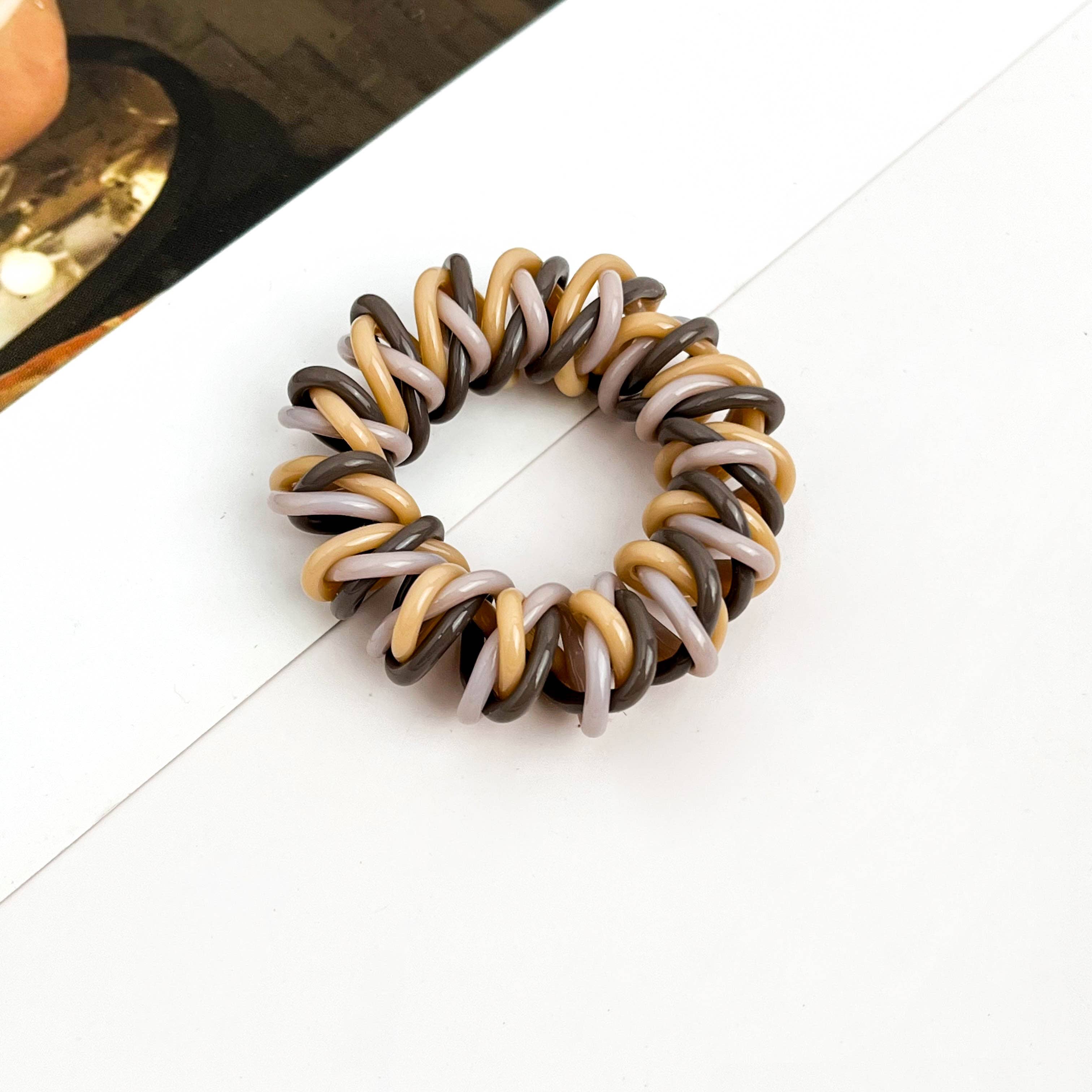 mildstyles - Wholesale Hair Tie - Two-Tone Telephone Cord Hair Tie – High Elasticity & Durabl1