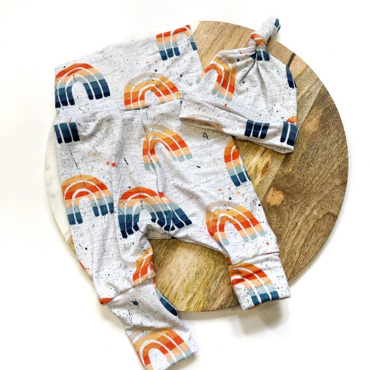 GWM Newborn Outfit - Colourful Rainbows for wholesale by Northern Lullaby
