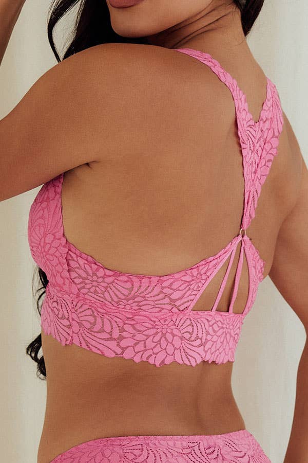 Best Underwear Line – wholesale Bralette - Dam – Youmita Floral Lace Trådfri Comfort Bralette-YM-90025-BLT5