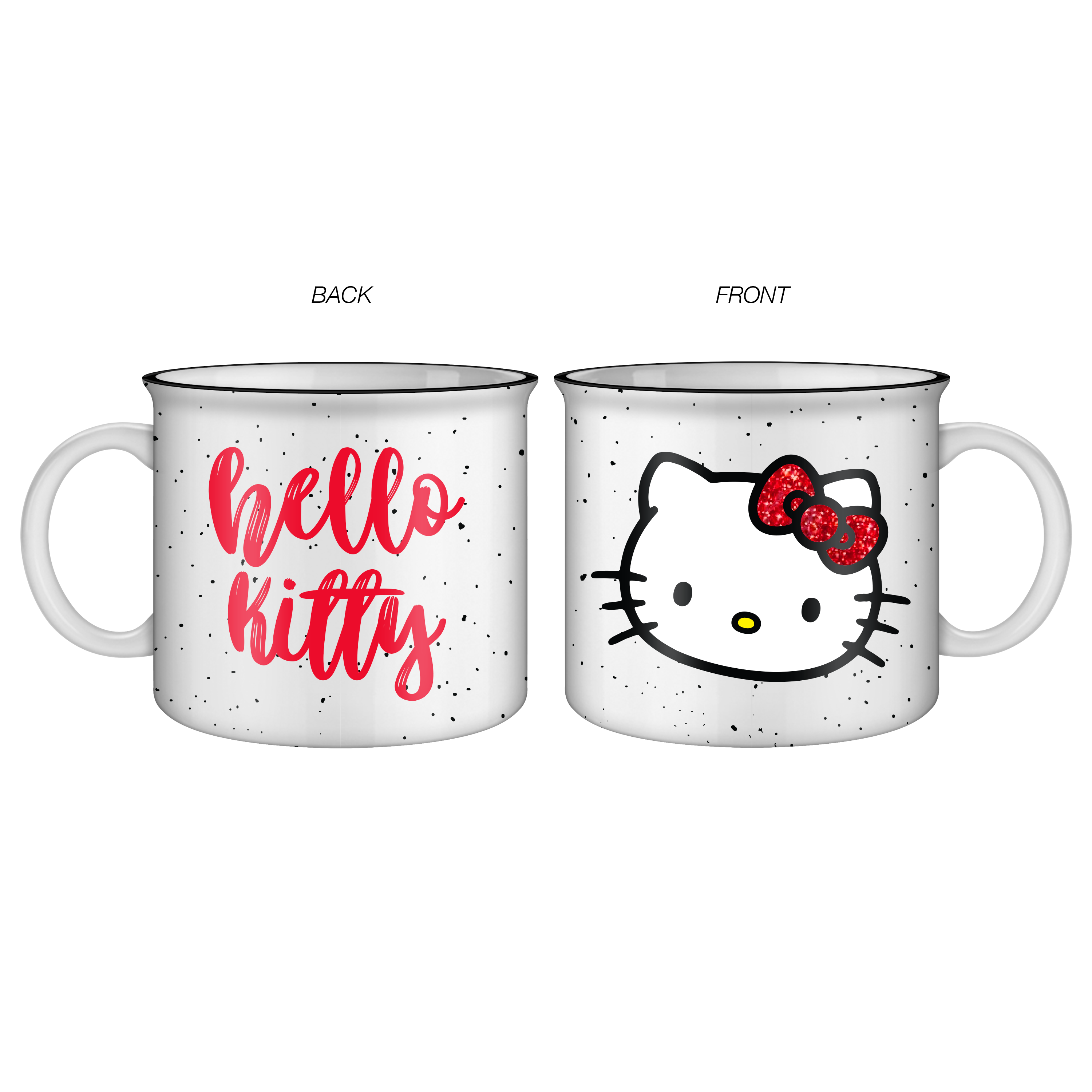Wholesale Hello Kitty Red Glitter 20oz Ceramic Camper Mug