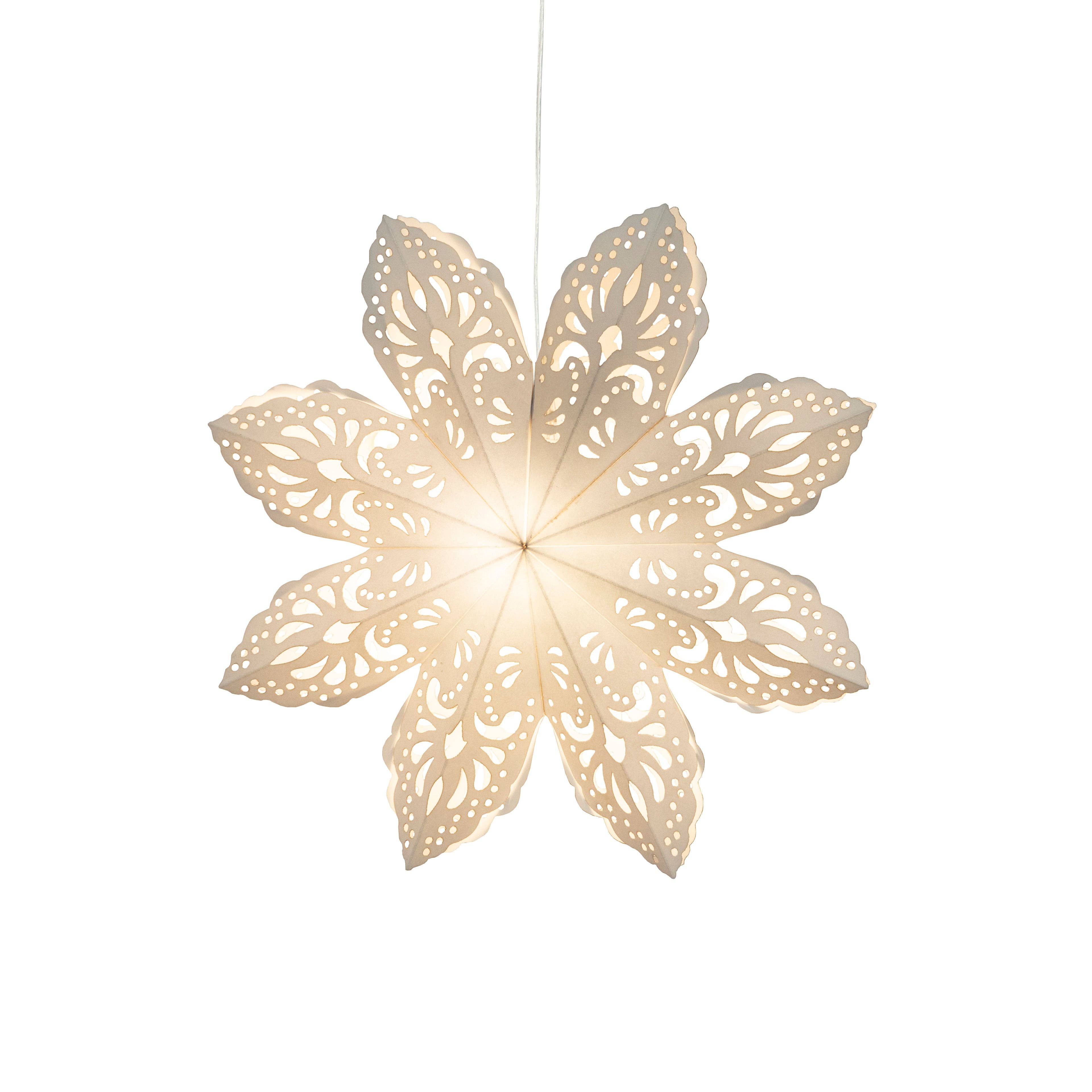 Artschatz LLC - Wholesale Ornament - Snowflake Ice Flower - 8, 12 or 16 inch | Paper Star Lantern Light4