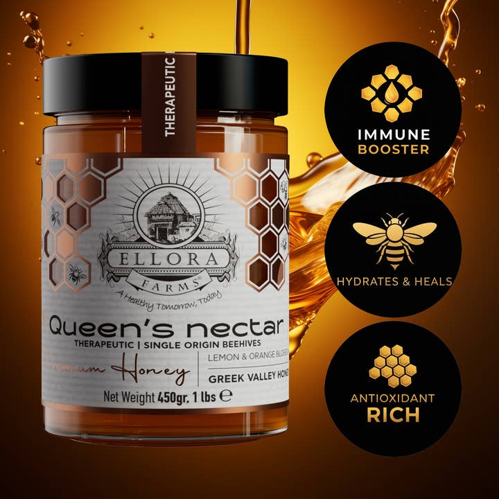 ELLORA FARMS - Wholesale Honey - Greek Honey, Queens Nectar, Lemon Orange Blossom, POT, 450g4
