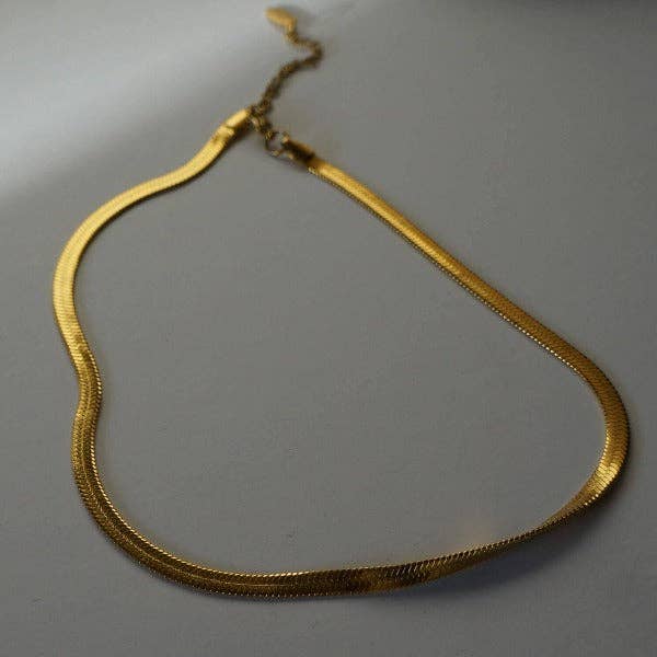 Drew B. 18K Gouden Herringbone Ketting voor wholesale door SveJewels