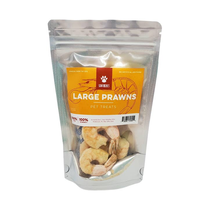 Jumbo Räkor Godis för Hundar och Katter - Frystorkade - 1 oz Påse för wholesale av Scout & Zoe's