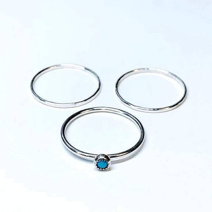 Klassisches türkises Ringset für den Großhandel von Renegade Silver