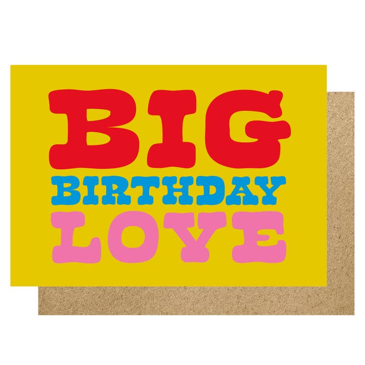 Big Birthday Love card for wholesale by Lucky Ink