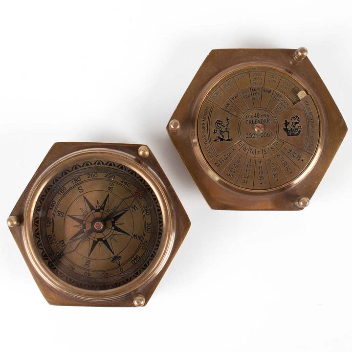 Ten Thousand Villages - Wholesale Navigational Compass - Compass & Calendar