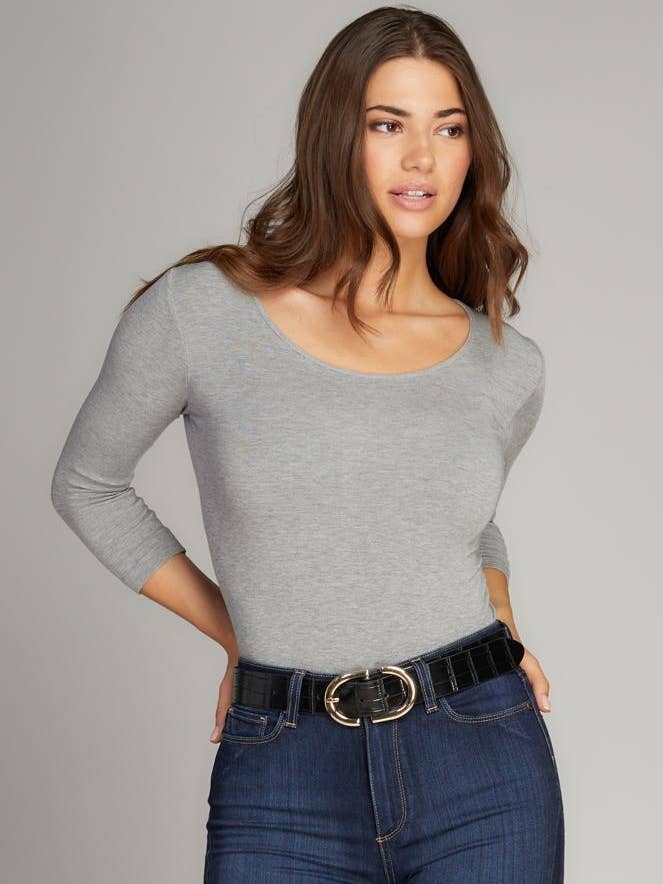 Bamboo 3/4 Sleeve Body Suit- CEBS1201 for wholesale by C'est Moi Clothing Co