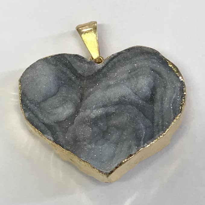 Pendente Coração Chalcedony banhado em Prata por atacado de El'Cobre-Ecozonelifestyle