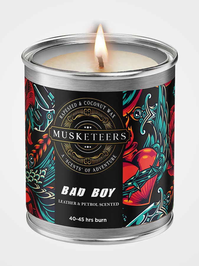 Bad Boy Candle - Leather Candle UK – Petrol & Leather Masculine Man Cave Candle for wholesale by Musketeers