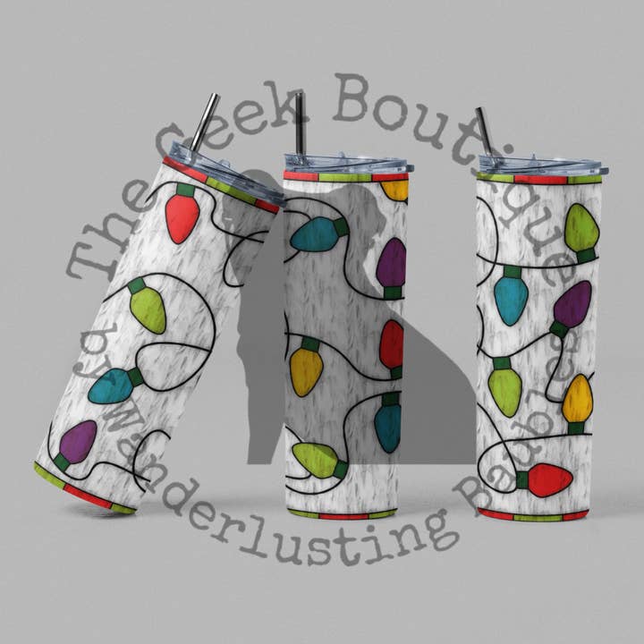 Christmas Lights - Glow in the Dark Holiday Tumbler for wholesale by The Geek Boutique