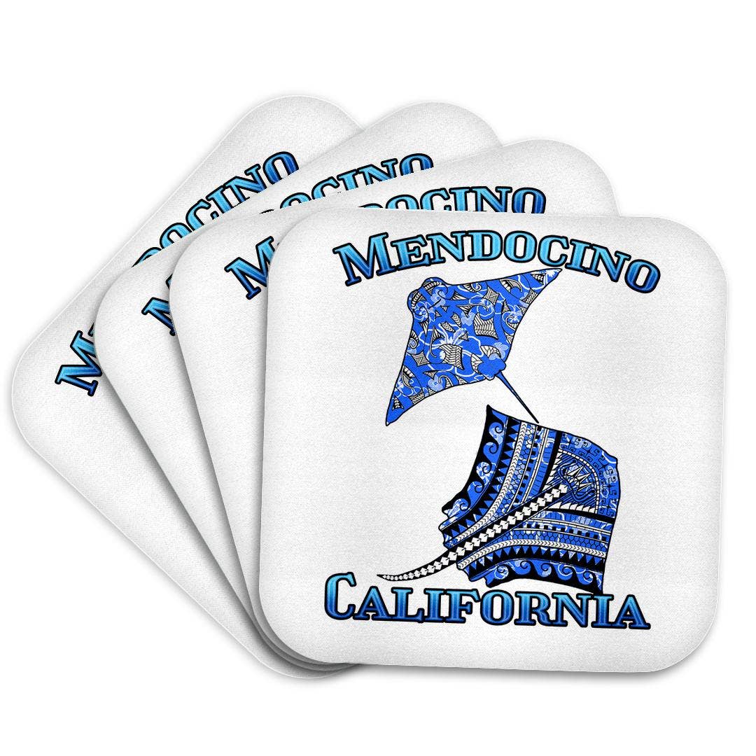 3dRose - Wholesale Coasters - 3dRose, Blue tribal stingray for any vacation to Mendocino, California, Coaster7