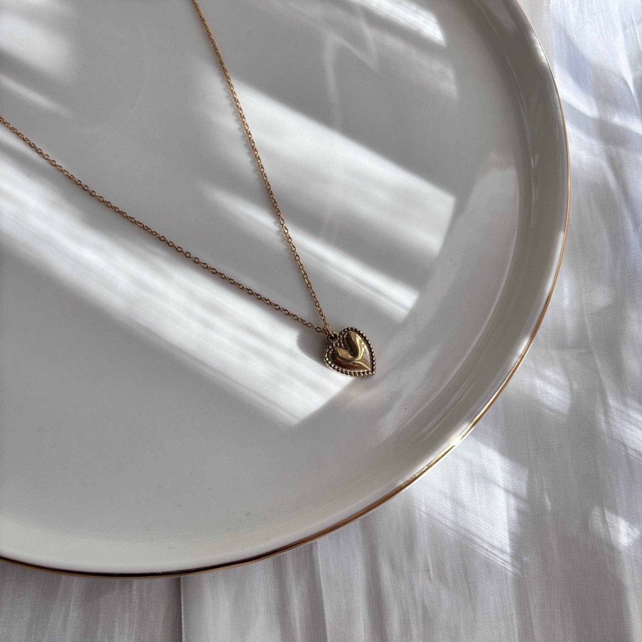 DUESTELLE ITALIA - Vendita all'ingrosso Collana con ciondolo/pendaglio - Sweet Heart - Collana Cuore in Acciaio placcato oro2