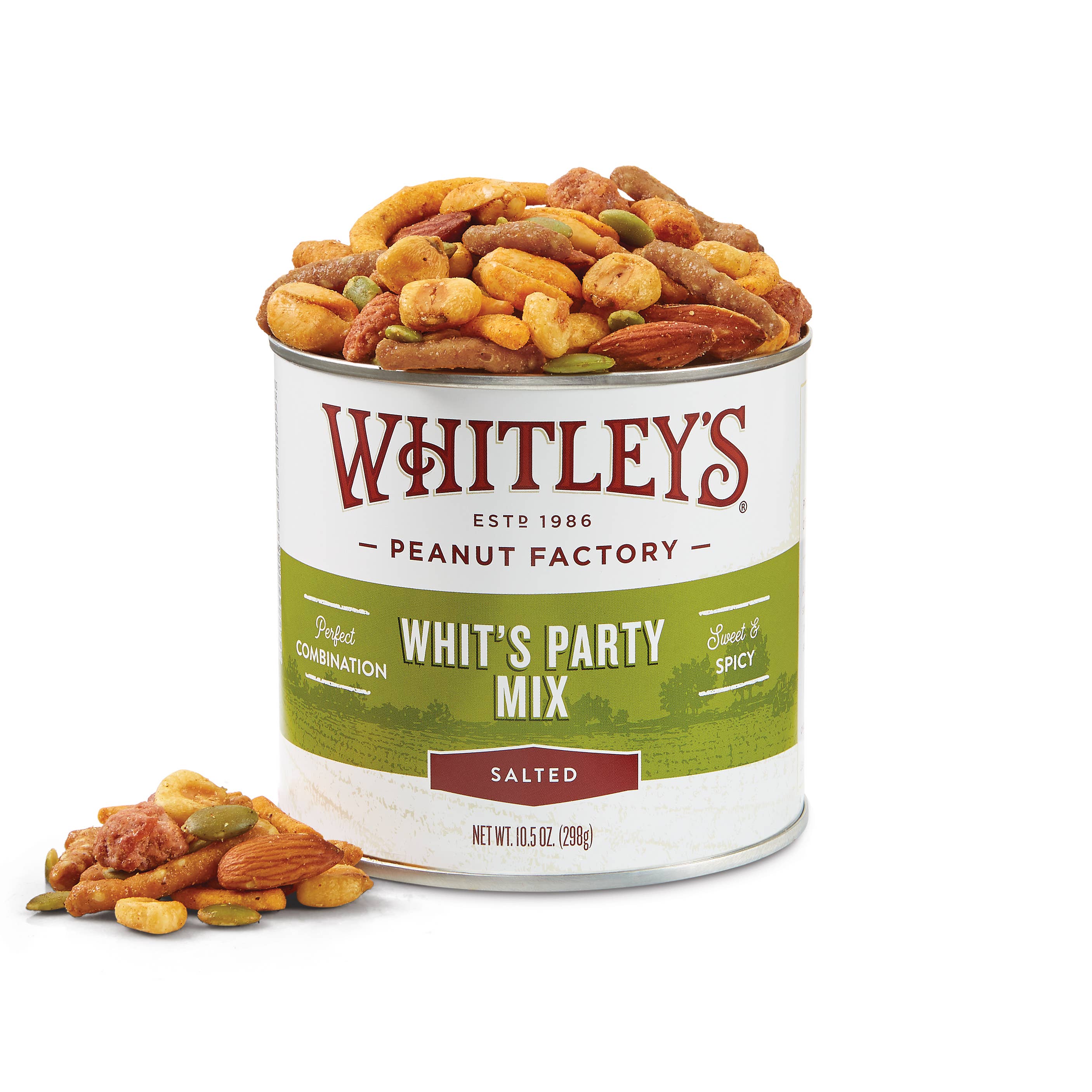 Whitley's Peanut Factory - Wholesale Trail Mix - 10.5 oz. Tins Whit's Party Mix
