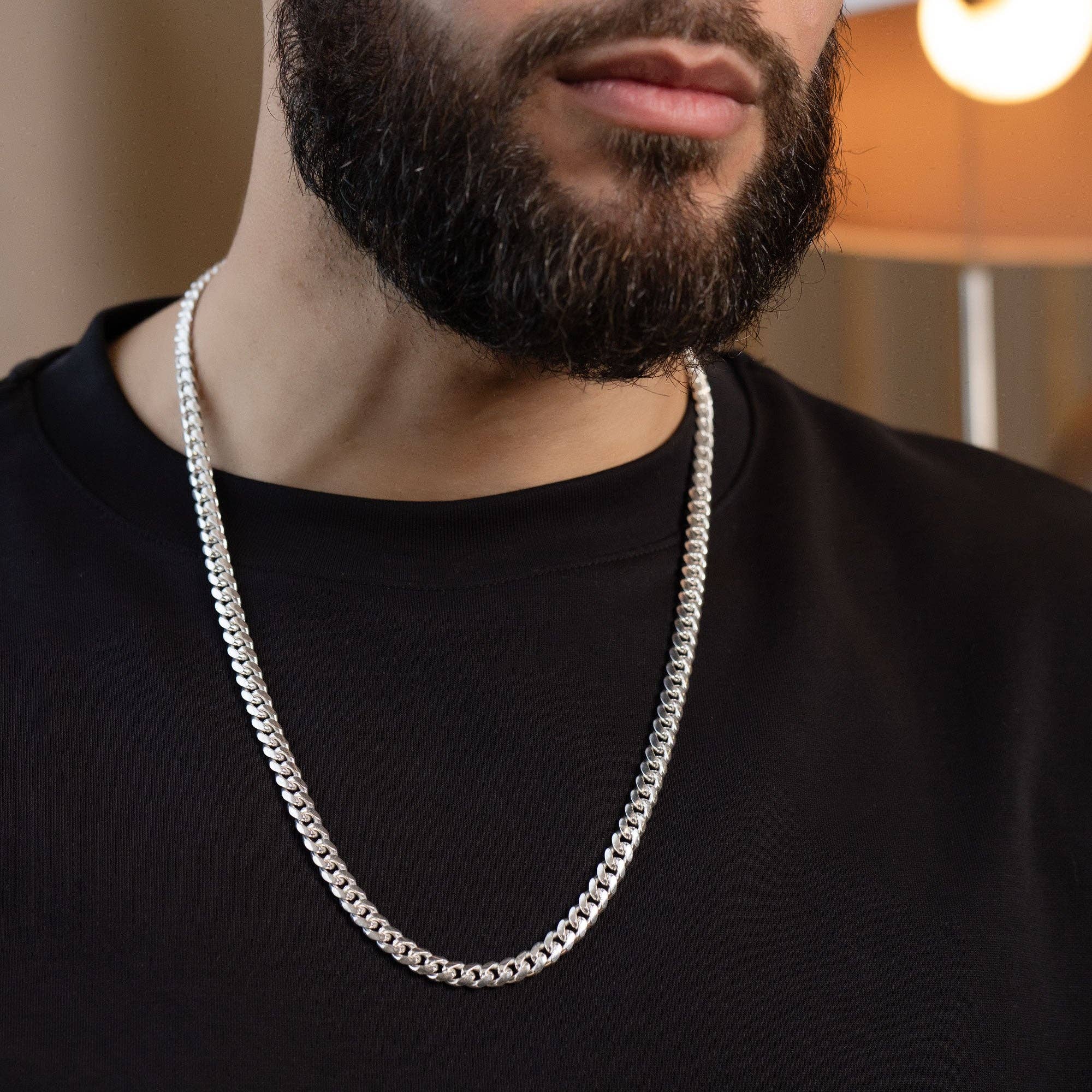 zilveren Heren ketting van 925 sterling zilver met Miami Cuban schakel, 7 mm dik voor groothandel op Faire1