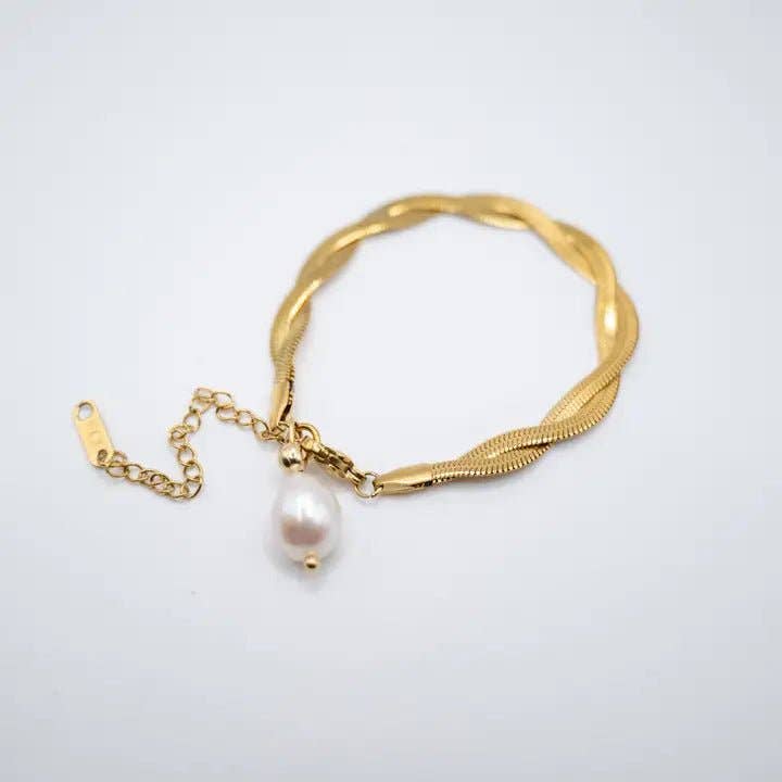 OE! - Vendita all'ingrosso Braccialetto con ciondolo/pendente - SERPENTE - bracciale con perla3