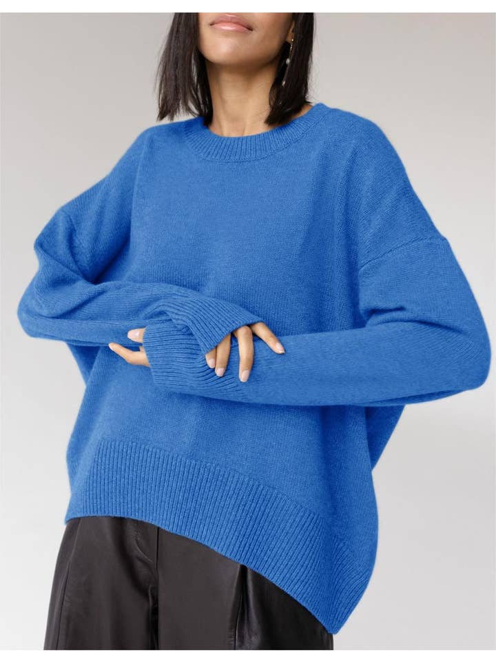 Rosa Clothing - Wholesale Knit Sweater - Women's - Multi colored pullover loose knit sweater