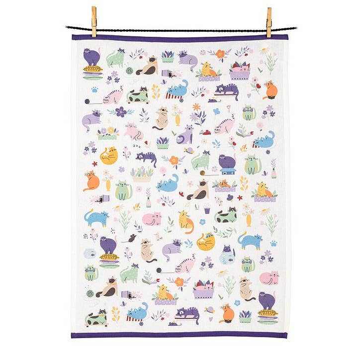 Cats & Flowers keukenhanddoek-20x28"L voor wholesale door Abbott