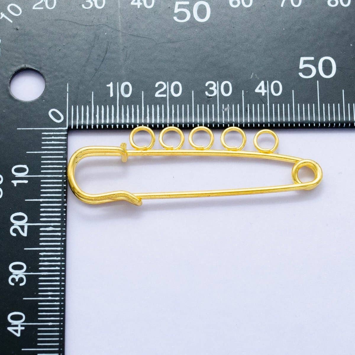 Aim Eternal - Wholesale Craft Supplies - 24K Gold Filled Safety Pin Shoe Bag Charm Keychain Finding | Z1074 Z10751