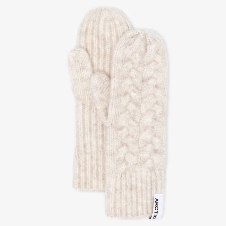 Mohair Mittens - Arctic White - AW25 for wholesale by ARCTIC FOX & CO.