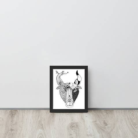 Bull Wall Art | Unframed Wall Art | Original Office Wall Art for wholesale by Samoot Design Inc