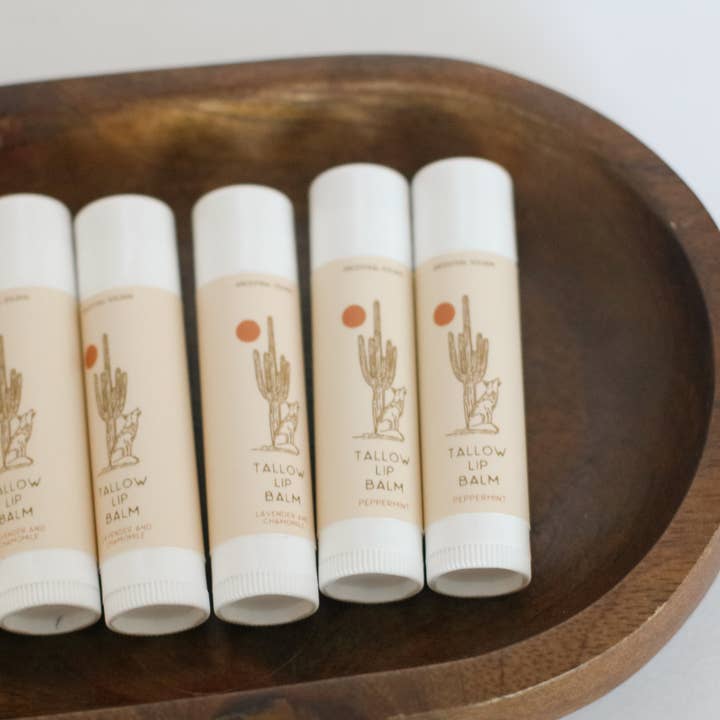 Peppermint Tallow Lip Balm for wholesale by Ancestral Solskin