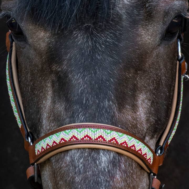 kay-line - Wholesale Horseback Riding Gear - HORSE Halter - Leather WHITE PULSE - brown1