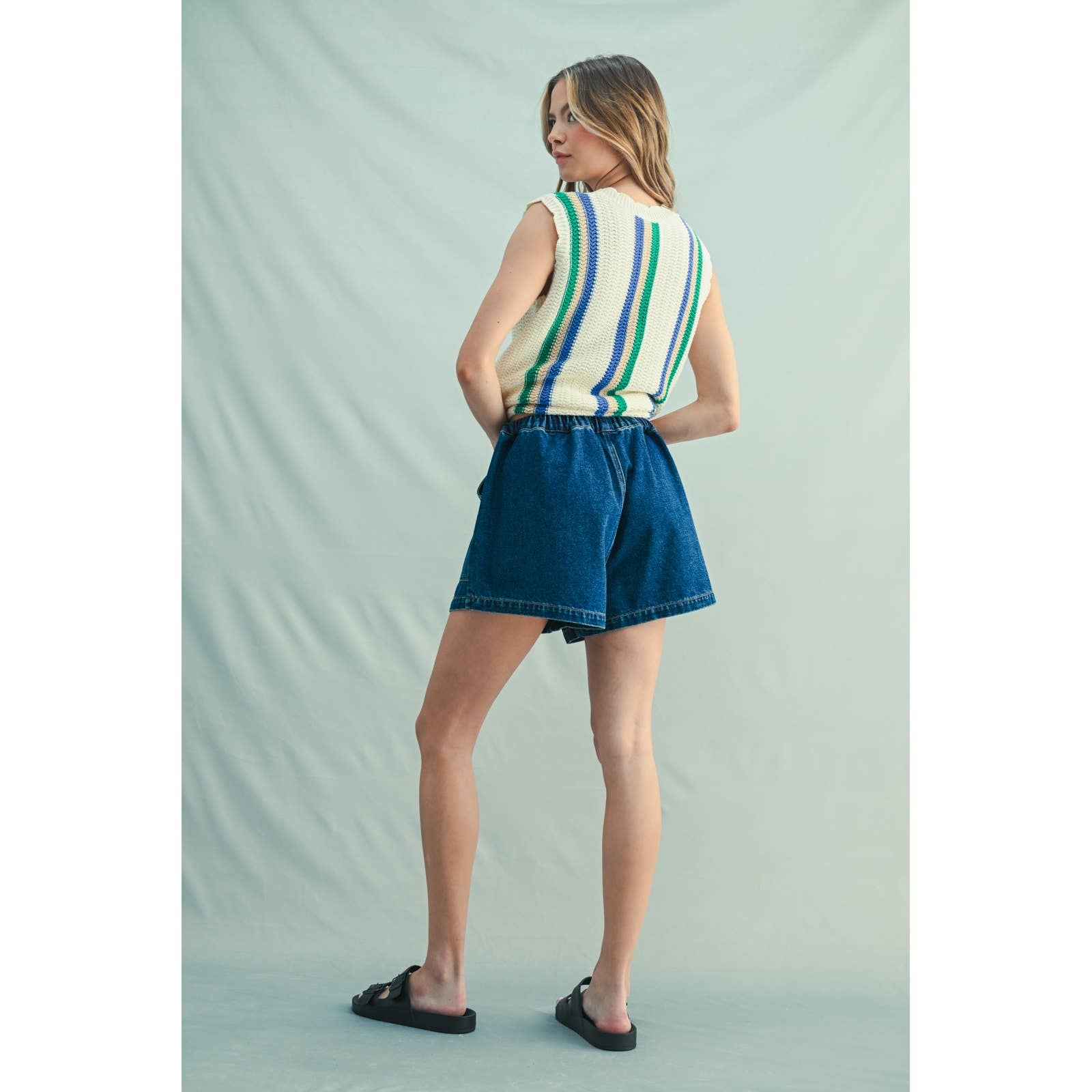 Wishlist Apparel - Wholesale Shorts - Women's - DENIM SHORTS WITH DRAWSTRING / WL25-11256B2