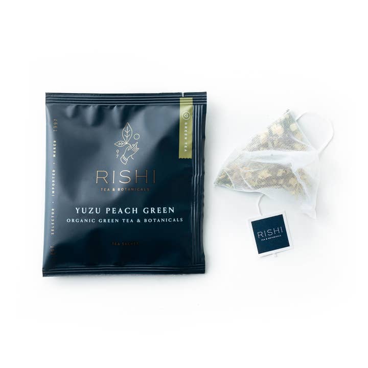 Rishi Tea & Botanicals - Wholesale Tea Bags - Yuzu Peach Green Organic Green Tea Sachets (Foodservice)