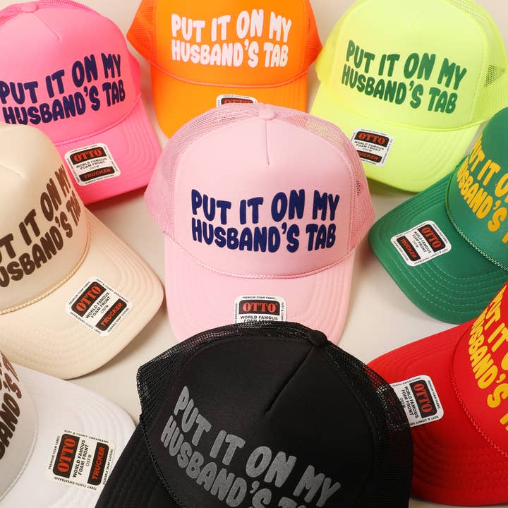 Fashion City - Wholesale Trucker Hat - Women's - Put It On My Husband's Tab Mesh Back Foam Trucker Hat