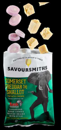 Savoursmiths - Wholesale Chips - Single Serve Somerset Cheddar Shallot Potato Crisps 1.41oz1