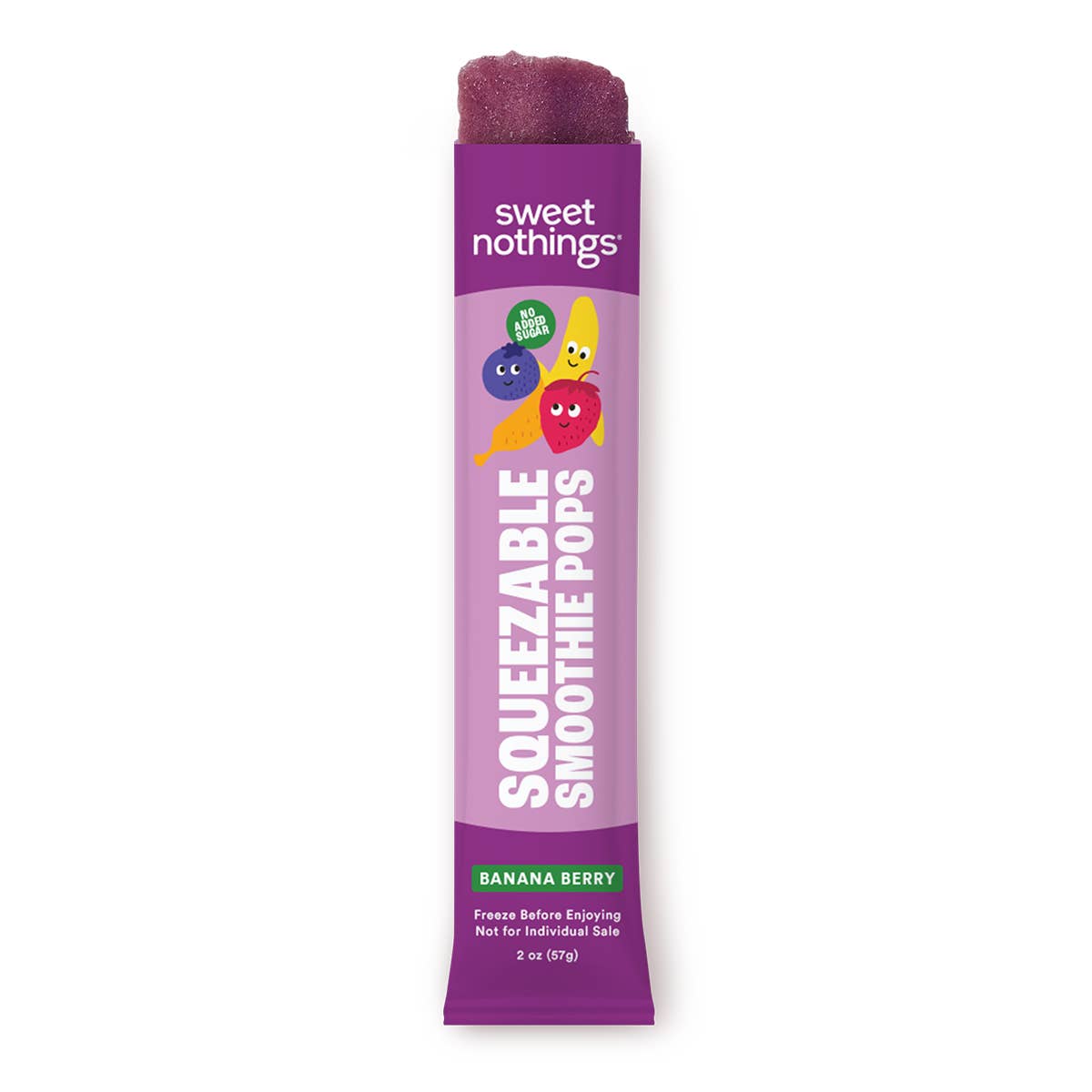 Sweet Nothings - Wholesale Fruit Snacks - Banana Berry Squeezable Smoothie Pops - Freeze At Home10