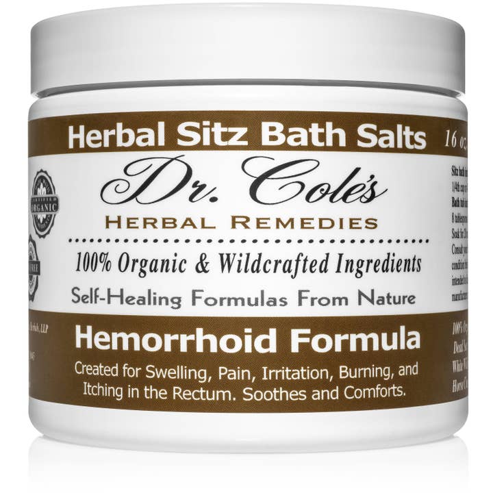 Dr. Cole's Hemorrhoid Salts 16 oz SixPak for wholesale by Dr. Cole's Herbal Remedies