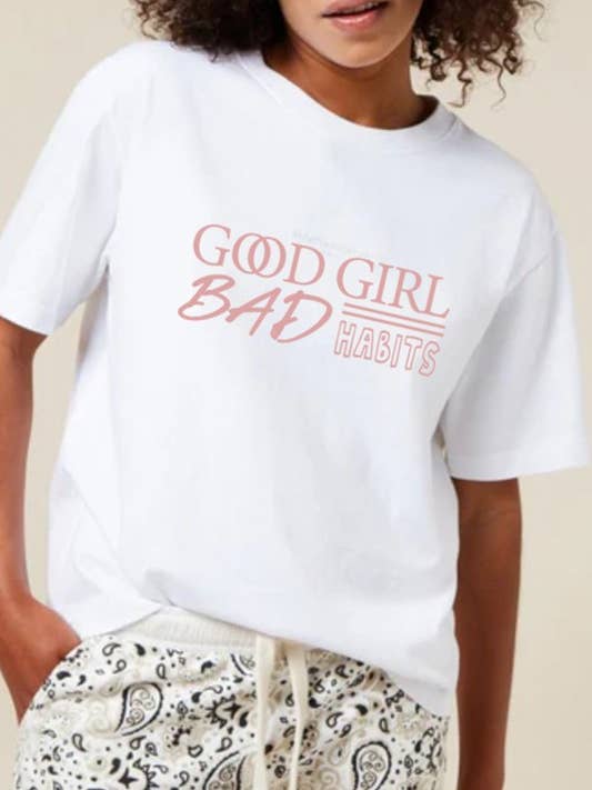 Good Girl Bad Habits Grafik-T-Shirt für Damen für den Großhandel von DOTCOM