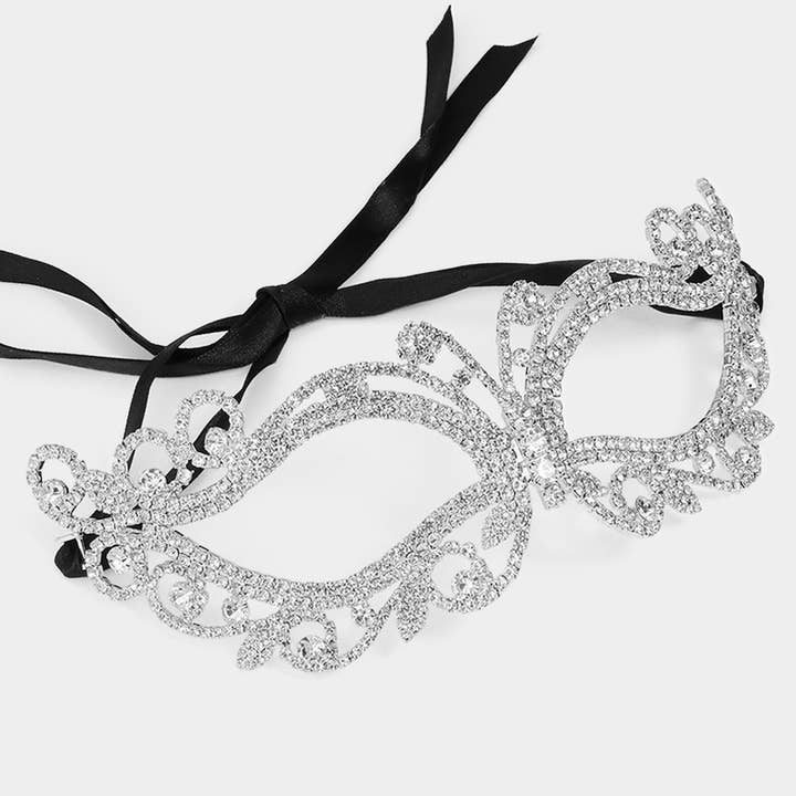 Sensibling Corp. - Wholesale Costume - Women's - Rhinestone Paved Cat Eye Masquerade Mask
