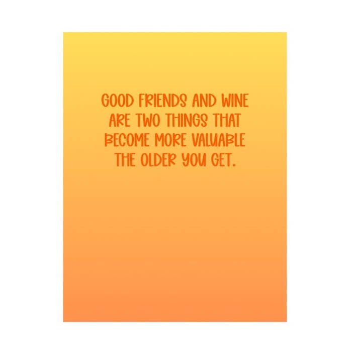 Tarjeta de Amistad de Buenos Amigos y Vino para venta al por mayor de Peace, Love and Sarcasm