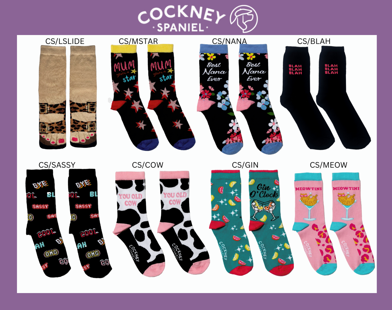 Sock Academy – wholesale Socks – Unisex – Unisex Pairs - Cockney Spaniel Countertop POS2