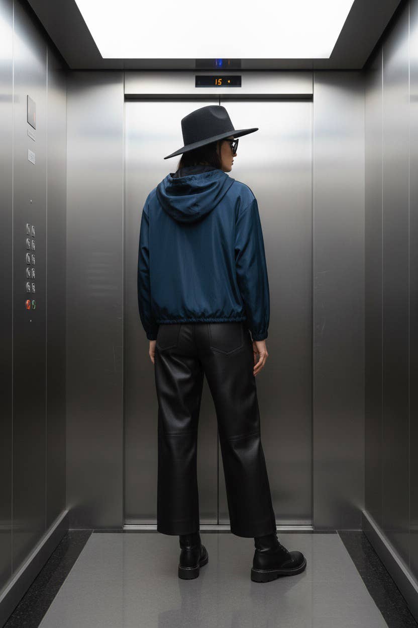 Blue hooded windbreaker jacket - L103 for wholesale on Faire1