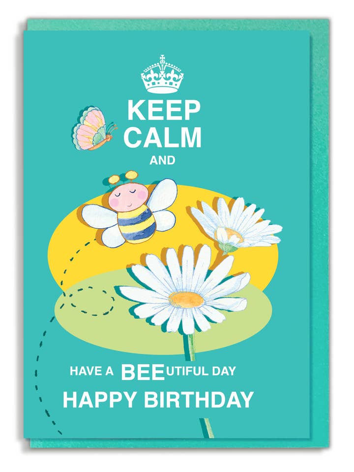 Håll lugnet och ha en Bee-utiful Day gratulationskort för wholesale av HOOLI MOOLI