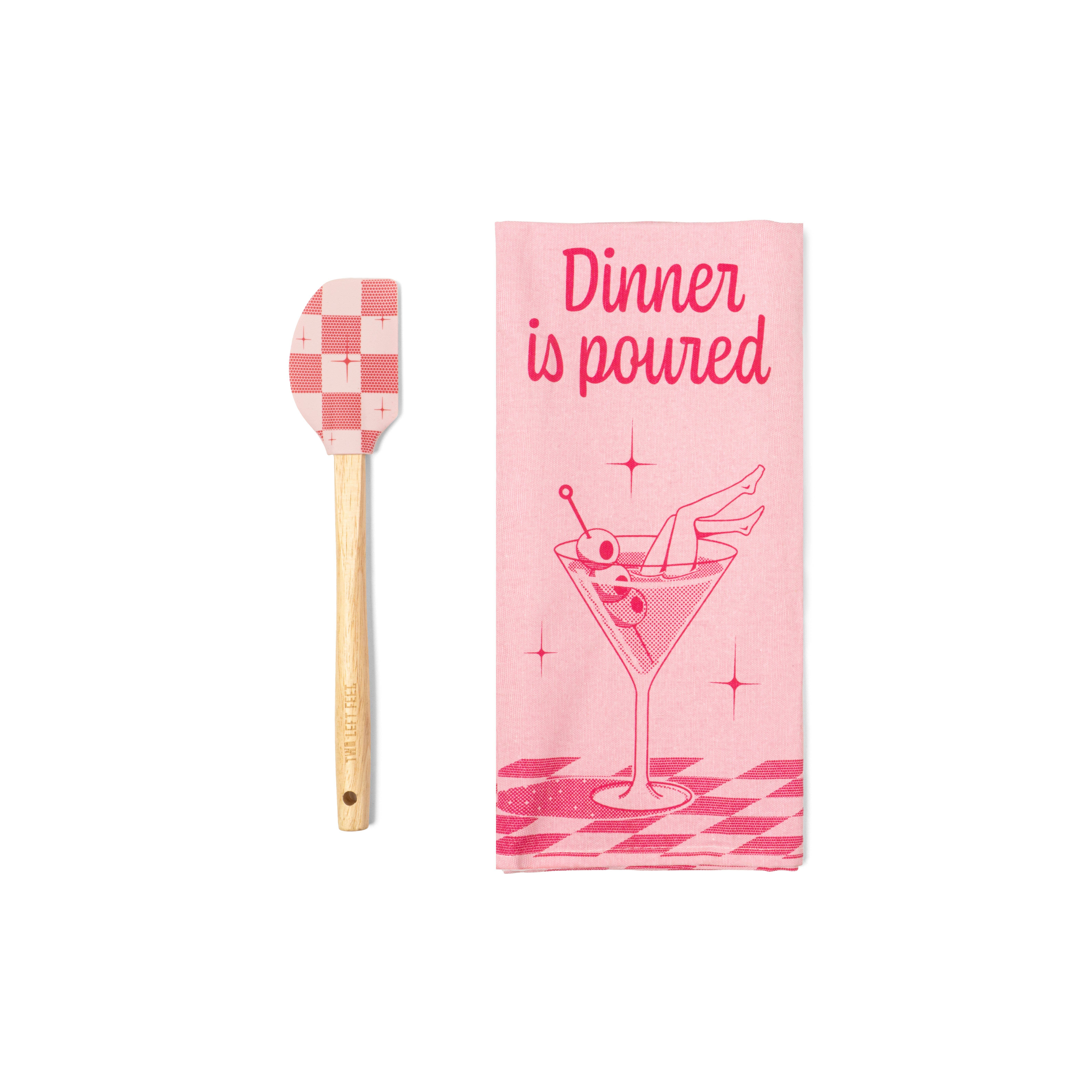 DM Merchandising – wholesale Tea towel – Two Left Feet The Reluctant Chef Tea Towel & Spatula Set OS8