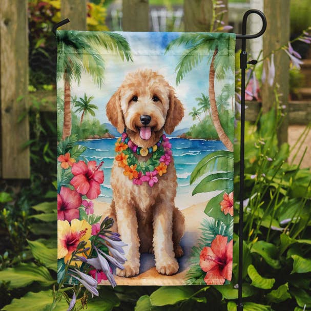 Drapeau de jardin Goldendoodle Luau DAC6443 pour la vente par Caroline's Treasures