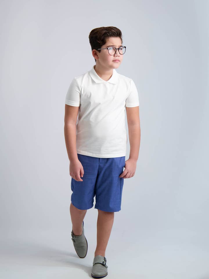 Mofi Boys Clothing - Wholesale Shorts - Kids - Egyptian Blue Short Dress Pants1