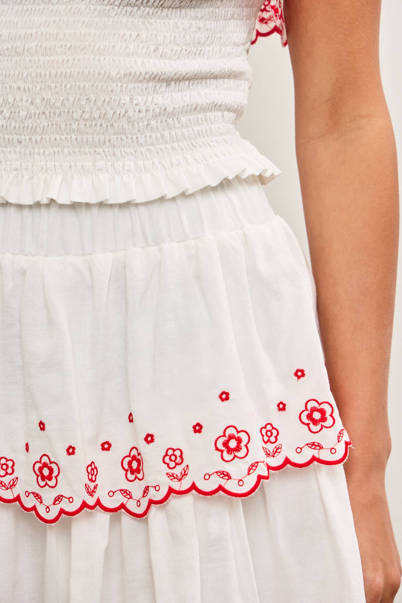 Mustard Seed - Wholesale Skort - Women's - BANDED WAIST EMBROIDERY TIERED SKORT10