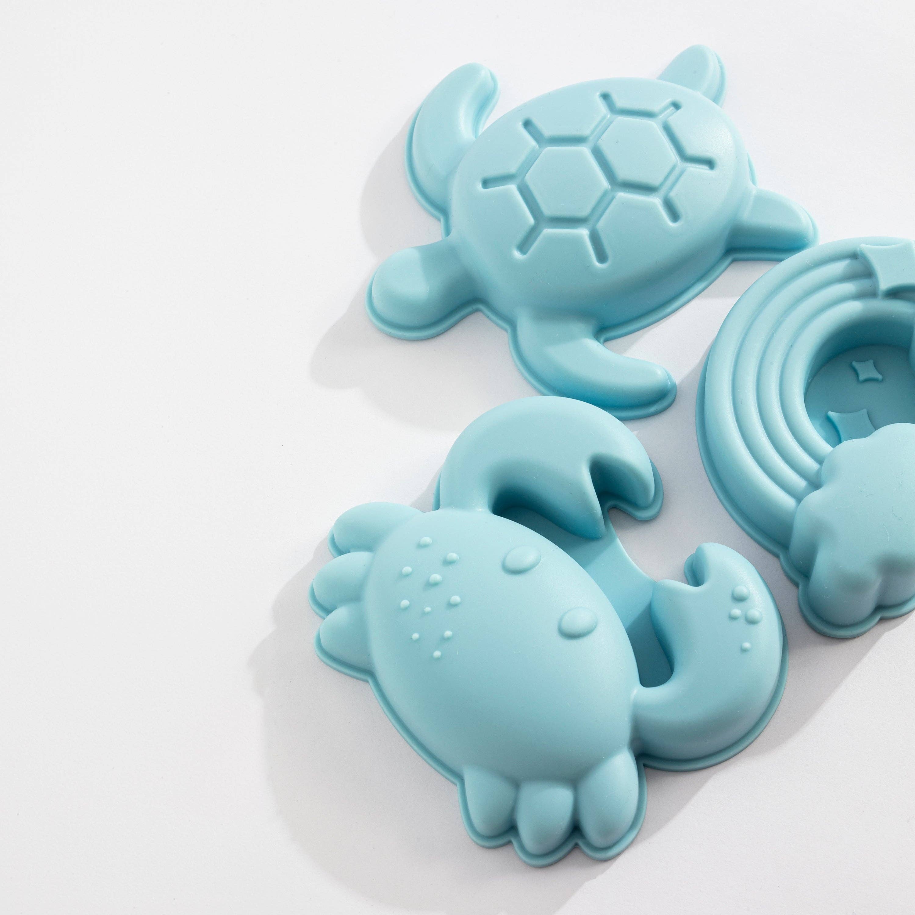 Living Textiles - Wholesale Toy set – Kids - 8pc Silicone Bucket Set - Light Blue2