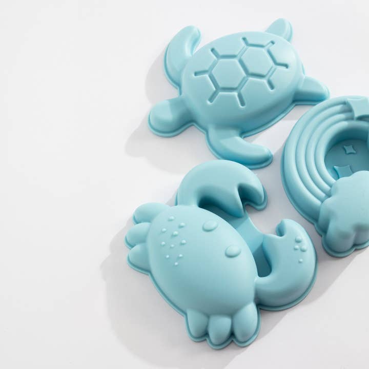 Living Textiles - Wholesale Toy set – Kids - 8pc Silicone Bucket Set - Light Blue2