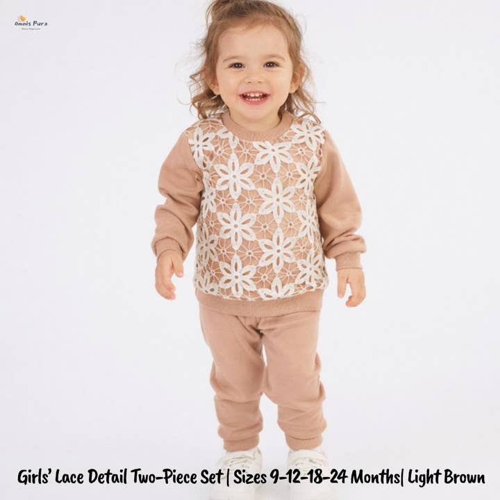 Flickors Tvådelat Set med Spetsdetaljer | Storlekar 9–24 Månader för wholesale av Omnis Pura