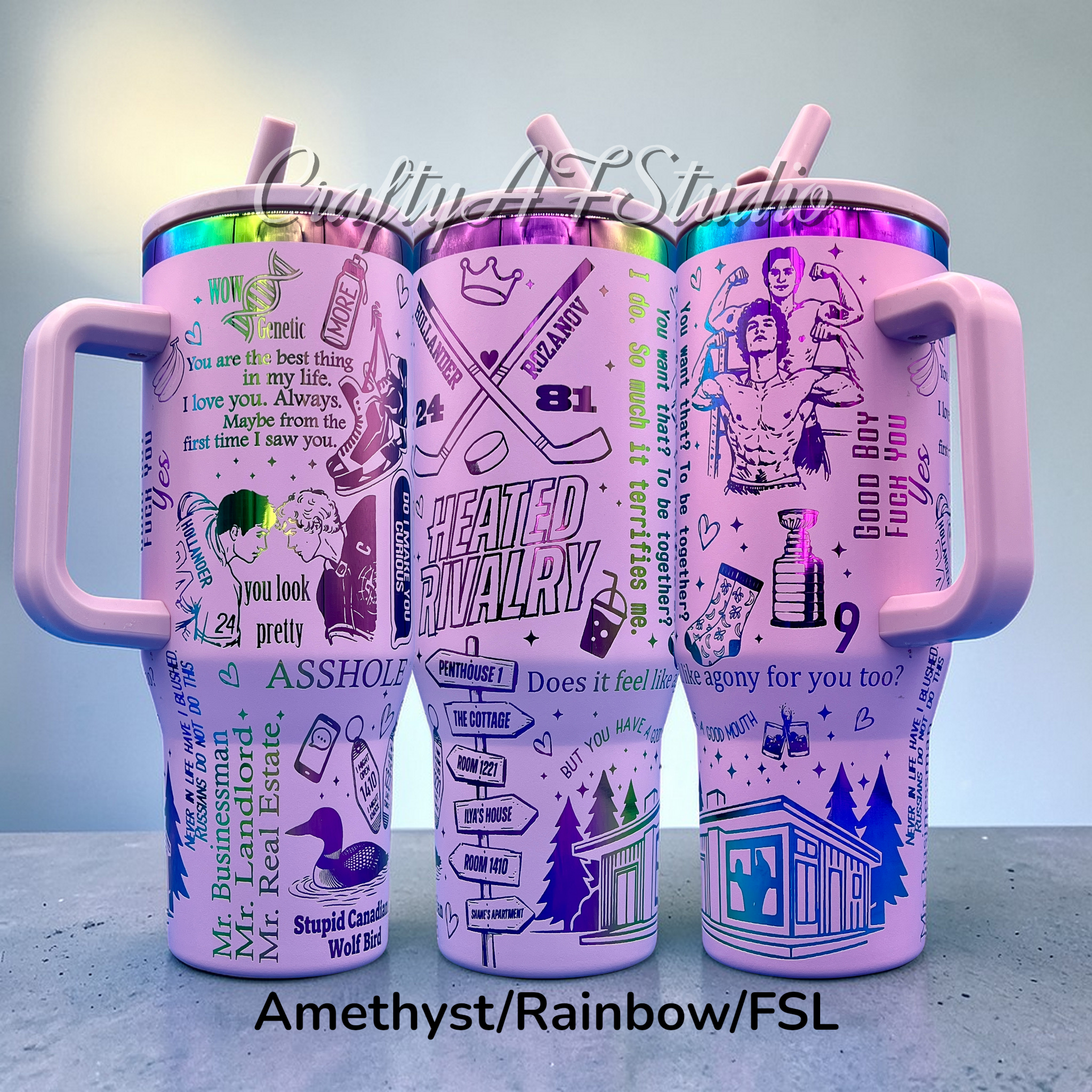 Crafty AF Studio - Wholesale Insulated Mug/Tumbler - 40oz Heated Rivalry Hockey Book Themed Tumbler8