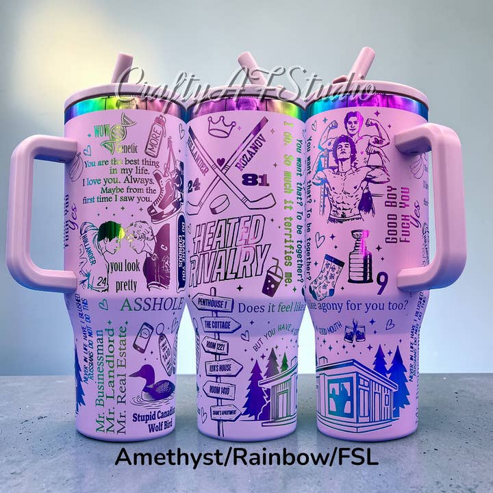 Crafty AF Studio - Wholesale Insulated Mug/Tumbler - 40oz Heated Rivalry Hockey Book Themed Tumbler8