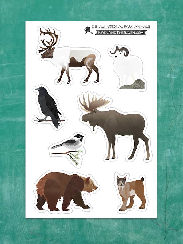 Colección de hojas de pegatinas de vida silvestre para venta al por mayor de Wren and the Raven